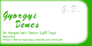 gyorgyi dencs business card